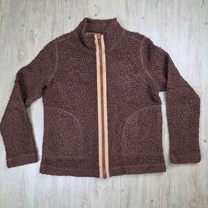 Toad & Co Womens Sespe Wool Sherpa Full Zip Jacket Brown M
